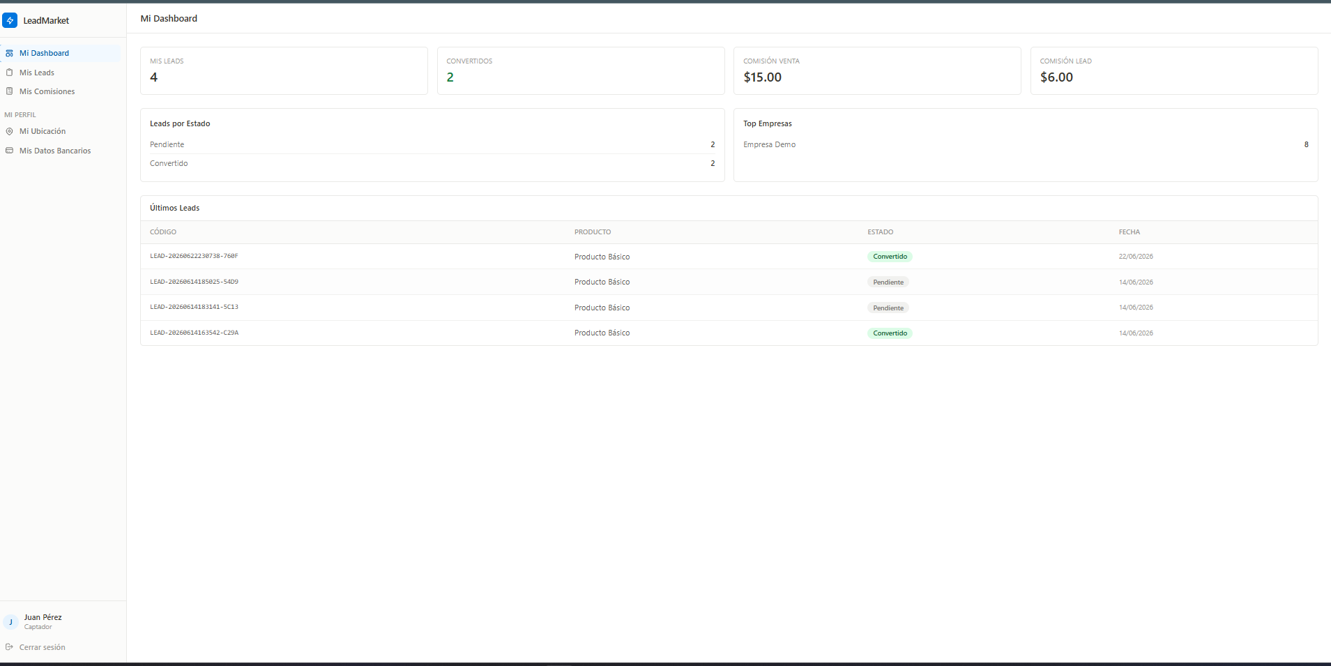 Plataforma SaaS de Compra y Venta de Leads